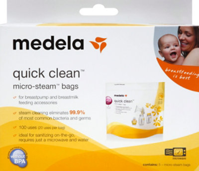 Medela Quick Clean Micro Steam Bags Box - 5 Count - Image 2