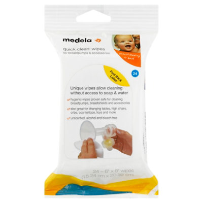 Medela Quick Clean Breast Pump and Accessory Wipes - 24 count 