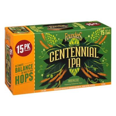 Founders Brewing Co. Beer Ale India Pale Centennial IPA Cans - 15-12 Fl. Oz.