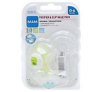 Mam Pacifiers Clip Pk Animal - 1 Count