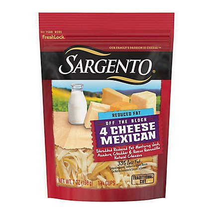 Sargento Reduced Fat 4 Cheese Mexican Shredded - 7 Oz - Image 3
