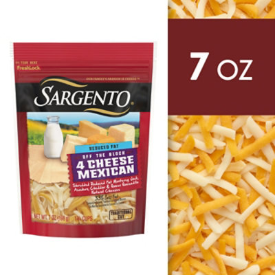 Sargento Reduced Fat 4 Cheese Mexican Shredded - 7 Oz