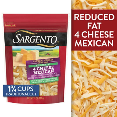 Sargento Reduced Fat 4 Cheese Mexican Shredded - 7 Oz