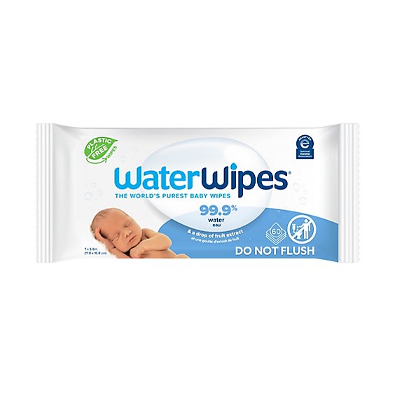 WaterWipes Unscented & Hypoallergenic for Sensitive Skin Biodegradable Baby Wipes - 60 count