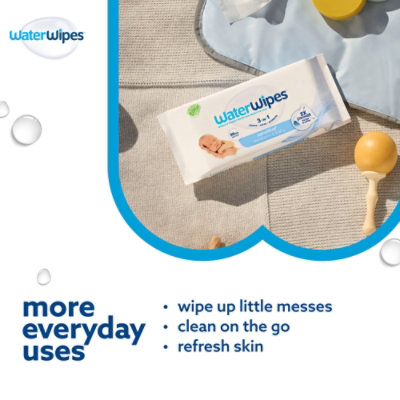 WaterWipes Plastic-Free Original Baby Wipes Unscented 99.9% Water Based Wipes - 60 Count - Image 2