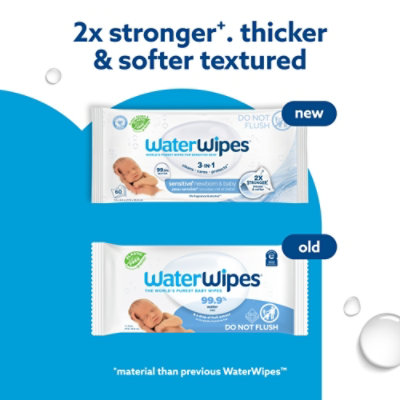 WaterWipes Original 99.9% Water Based Unscented & Hypoallergenic Baby Wipes - 60 Count - Image 2
