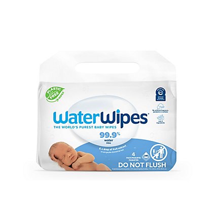 WaterWipes Unscented & Hypoallergenic for Sensitive Skin Biodegradable Baby Wipes - 240 count - Image 1