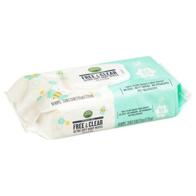 Open Nature Free & Clear Fragrance Free Ultra Soft Baby Wipes - 64 Count -  Safeway