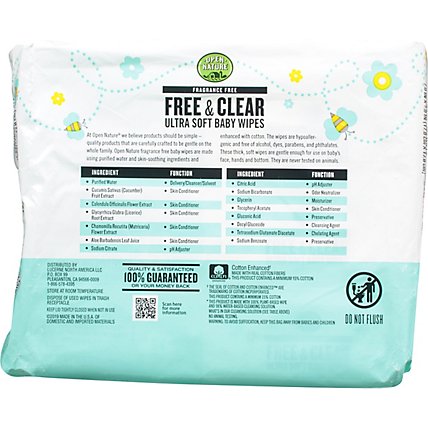 Open Nature Free & Clear Baby Wipes Ultra Soft Fragrance Free - 3-64 Count - Image 5