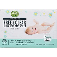 Open Nature Free & Clear Baby Wipes Ultra Soft Fragrance Free - 6-64 Count - Image 2
