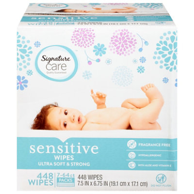 Signature Select/Care Wipes Sensitive Ultra Soft & String Fragrance Free 3 Packs - 7-64 Count - Image 4