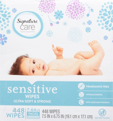 Signature Select/Care Wipes Sensitive Ultra Soft & String Fragrance Free 3 Packs - 7-64 Count - Image 2