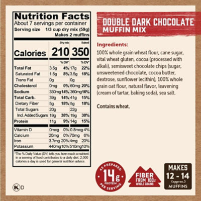Kodiak Double Dark Chocolate Muffin Mix Box - 14 Oz - Image 6