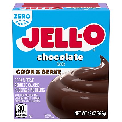 Jell-O Cook & Serve Chocolate Sugar Free & Fat Free Pudding & Pie Filling Mix Box - 1.3 Oz - Image 2