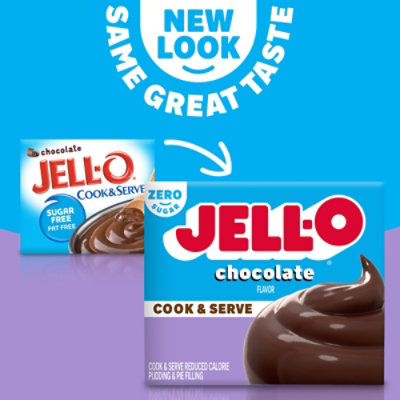 Jell-O Cook & Serve Chocolate Sugar Free & Fat Free Pudding & Pie Filling Mix Box - 1.3 Oz - Image 2