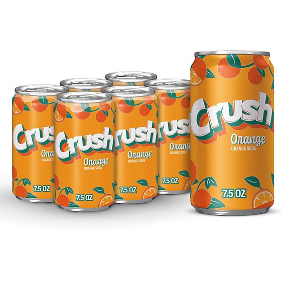 Crush Orange Soda Cans - 6-7.5 Fl. Oz.