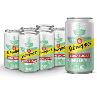 Schweppes Zero Sugar Ginger Ale Cans -  6-7.5 Fl. Oz. - Image 2