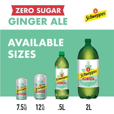 Schweppes Zero Sugar Ginger Ale Cans -  6-7.5 Fl. Oz. - Image 3