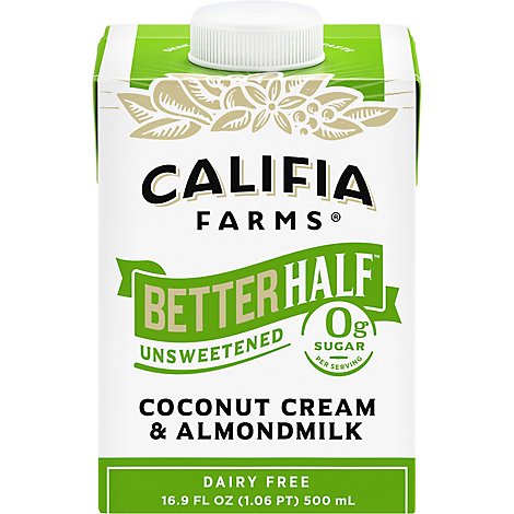 Califia Farms Unsweetened Better Half Almond Milk Half and Half - 16.9 Fl. Oz.