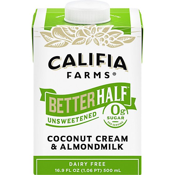Califia Farms Unsweetened Better Half Almond Milk Half and Half - 16.9 Fl. Oz.