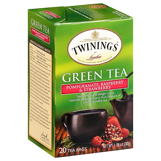 Twinings of London Green Tea Pomegranate Raspberry & Strawberry Tea Bags - 20 Count