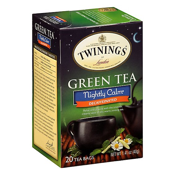 Twinings of London Green Tea Nightly Calm Decaffeinated 20 Tea Bags - 1.41 Oz