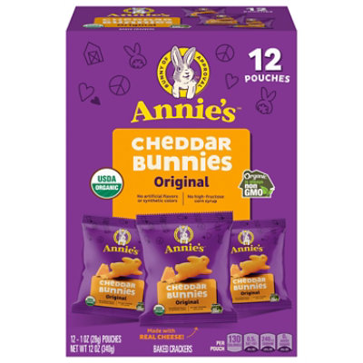  Annies Homegrown Cheddar Bunnies Crackers Organic Baked Snack Box - 12 Oz 