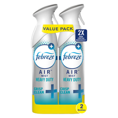 Febreze Odor-Eliminating Air Freshener Heavy Duty Crisp Clean - 2-8.8 Oz