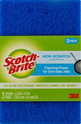 Scotch-Brite Scour Pads Non Scratch 6 Inch x 3.8 Inch - 3 Count - Image 2