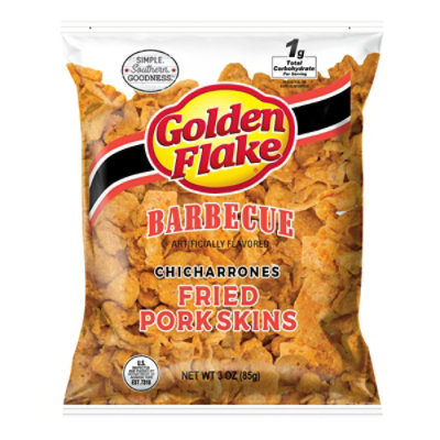 Golden Flake Chicharrones Fried Pork Skins Barbecue - 3.25 Oz - Image 1