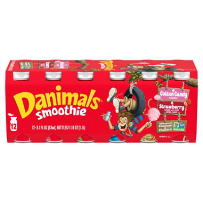 Danimals Strawberry Explosion & Cotton Candy Variety Pack Smoothies Multipack - 12-3.1 Fl. Oz. - Image 1