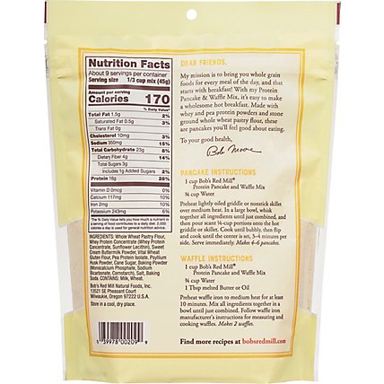 Bobs Red Mill Pancake & Waffle Mix Whole Grain Protein - 14 Oz - Image 5