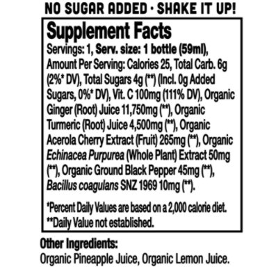 Vive Organic Immunity Boost Shot Original Ginger and Turmeric Wellness Shot - 2 Fl. Oz. - Image 2