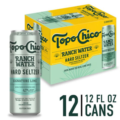 Topo Chico Hard Seltzer Ranch Water Original Hard Seltzer Beer 4.7% ABV Cans - 12-12 Fl. Oz.