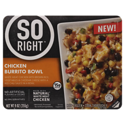 So Right Frozen Dinner Chicken Burrito Bowl - 9 Oz - Pavilions