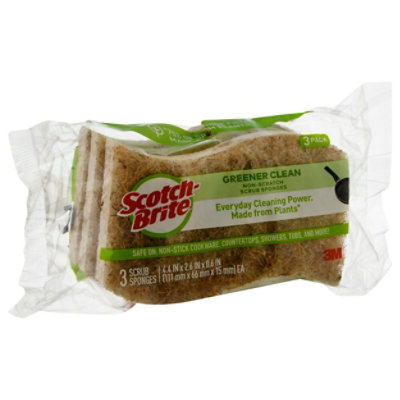 Scotch-Brite Scrub Sponges Non Scratch Greener Clean - 3 Count