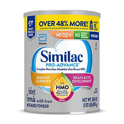 Similac Pro-Advance Infant Formula Non GMO with 2 FL HMO With Iron Powder - 30.8 Oz - Image 1