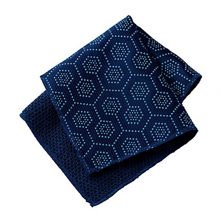 Scotch-Brite Scrubbing Dish Cloth Navy Hexagon Pattern 11 Inch x 11 Inch - Each - Image 2