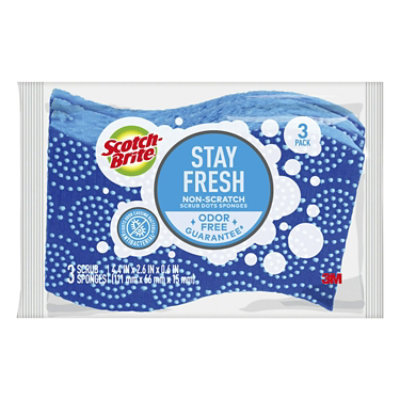 Scotch Brite Sponges Scrub Dots Non Scratch- 3 Count - Image 2