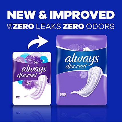 Always Discreet Extra Heavy Long Up to 100% Leak Free Protection Incontinence Pads - 28 Count - Image 2