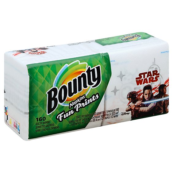 Bounty Quilted Napkins 1-Ply Fun Prints Star Wars Wrapper - 160 Count