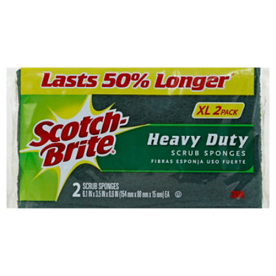 Scotch-Brite Scrub Sponge 6.1 Inch x 3.5 Inch x 0.6 Inch Extra Large - 2 Count
