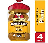 Canyon Bakehouse Plain Gluten Free Bagels 100% Whole Grain Bagels Frozen 4 Count - 14 Oz