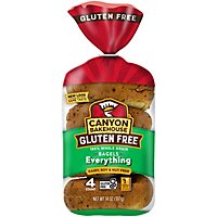 Canyon Bakehouse Everything Bagels Gluten Free Bagels 100% Whole Grain Frozen 4 Count - 14 Oz - Image 2