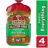 Canyon Bakehouse Everything Bagels Gluten Free Bagels 100% Whole Grain Frozen 4 Count - 14 Oz - Image 3
