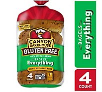 Canyon Bakehouse Everything Bagels Gluten Free Bagels 100% Whole Grain Frozen 4 Count - 14 Oz