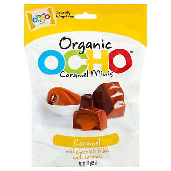 OCHO Organic Candy Bar Caramel Minis Pouch - 3.5 Oz