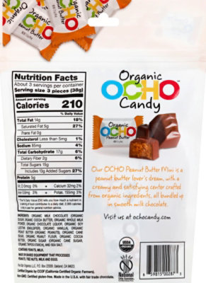 OCHO Organic Candy Bar Peanut Butter Minis Pouch  Oz - Albertsons