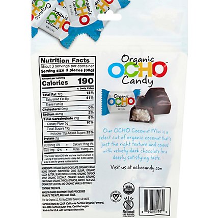 OCHO Organic Candy Bar Coconut Minis Pouch - 3.5 Oz - Image 3