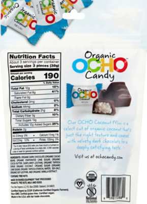 OCHO Organic Candy Bar Coconut Minis Pouch - 3.5 Oz - Image 3